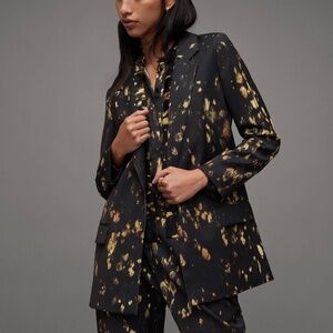 All Saints Aleida Ronnie Print Open Front Blazer